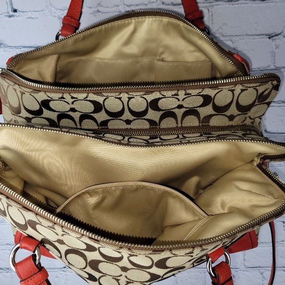 Coach Signature Kathryn Triple Zip Satchel - Picture 6 of 16